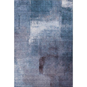 HomeRoots 10' X 14' Navy Blue & Ivory Abstract Area Rug – Durable, Washable, UV-Protected for Modern Spaces 665284
