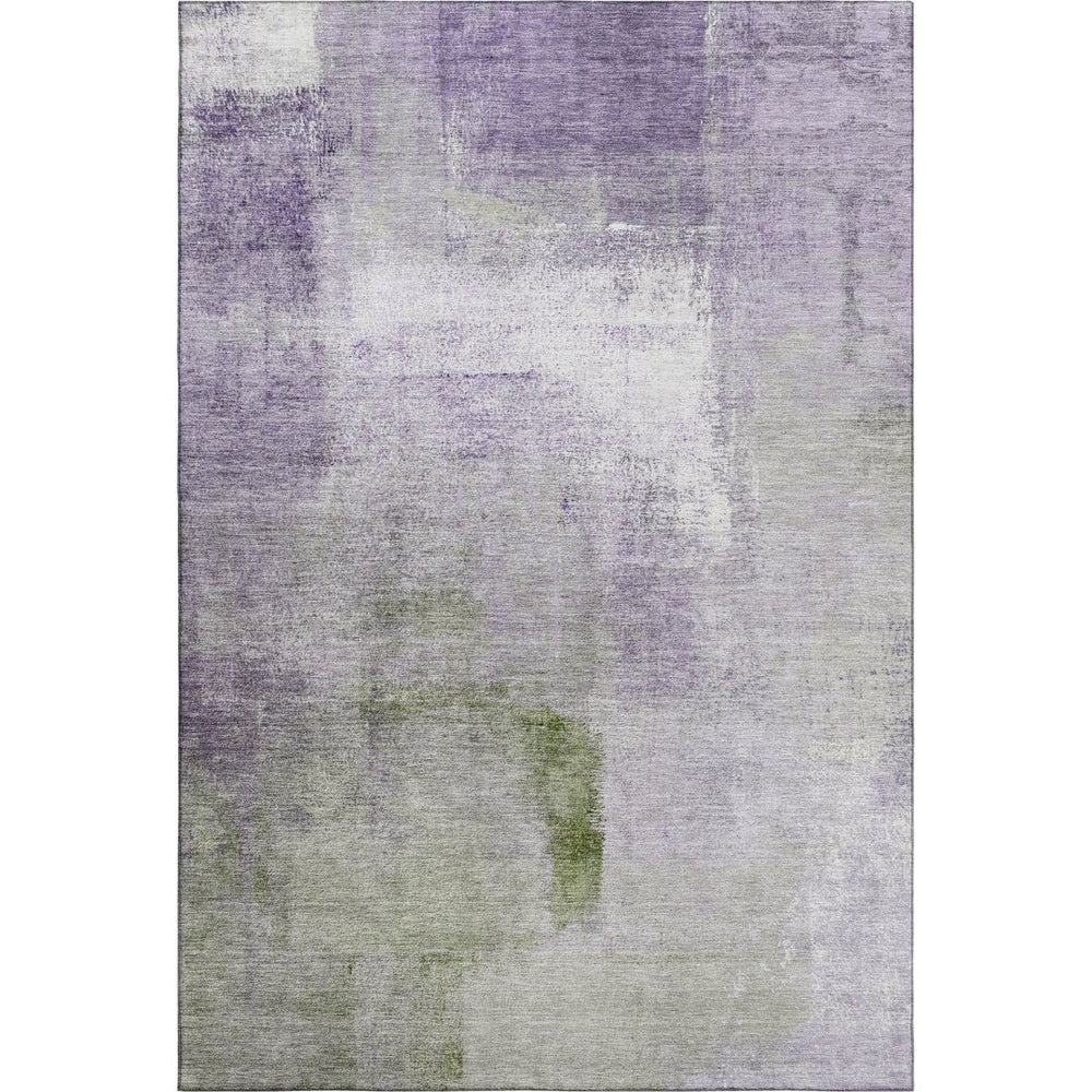 HomeRoots 9' X 12' Washable Abstract Area Rug in Purple, Ivory & Green – UV Protected, Durable & Stylish 665289