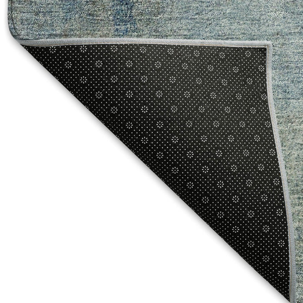 HomeRoots 10' X 14' Taupe Blue Ivory Abstract Washable Area Rug - Durable, UV-Protected, Ideal for Families 665296