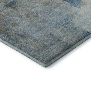 HomeRoots 10' X 14' Taupe Blue Ivory Abstract Washable Area Rug - Durable, UV-Protected, Ideal for Families 665296