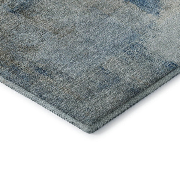 HomeRoots 10' X 14' Taupe Blue Ivory Abstract Washable Area Rug - Durable, UV-Protected, Ideal for Families 665296