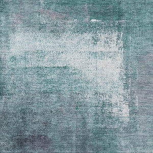 HomeRoots 5' X 8' Vibrant Teal, Ivory, and Purple Abstract Washable Area Rug with UV Protection & Durability 665298