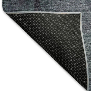 HomeRoots 8' Teal Ivory & Purple Abstract Washable Round Rug - Durable, UV Protected for High-Traffic Areas 665299