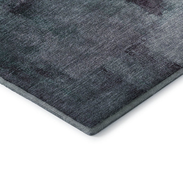 HomeRoots 8' Teal Ivory & Purple Abstract Washable Round Rug - Durable, UV Protected for High-Traffic Areas 665299