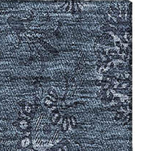 HomeRoots 8' X 10' Blue and Ivory Floral Washable Area Rug with UV Protection for a Stylish and Durable Home 665306
