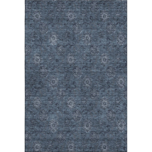 HomeRoots 10' Blue and Ivory Floral Washable Area Rug – Durable, UV-Protected, Perfect for High-Traffic Spaces! 665308