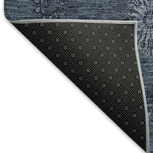 HomeRoots 10' Blue and Ivory Floral Washable Area Rug – Durable, UV-Protected, Perfect for High-Traffic Spaces! 665308