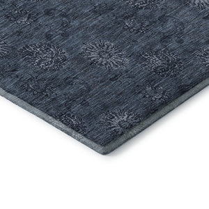 HomeRoots 10' Blue and Ivory Floral Washable Area Rug – Durable, UV-Protected, Perfect for High-Traffic Spaces! 665308