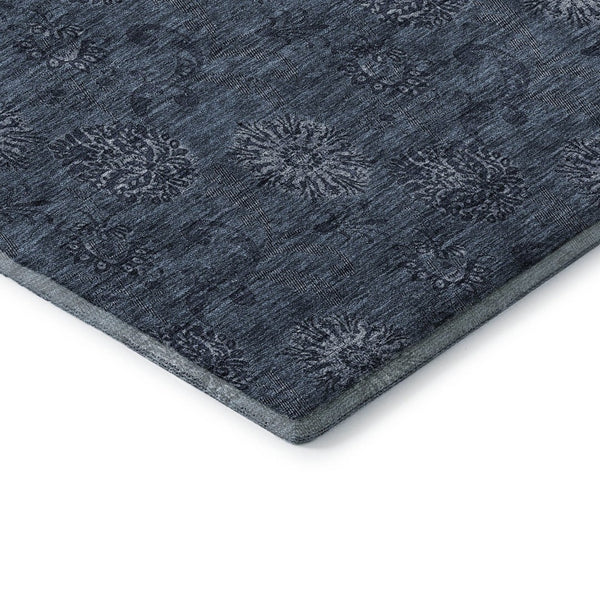 HomeRoots 10' Blue and Ivory Floral Washable Area Rug – Durable, UV-Protected, Perfect for High-Traffic Spaces! 665308