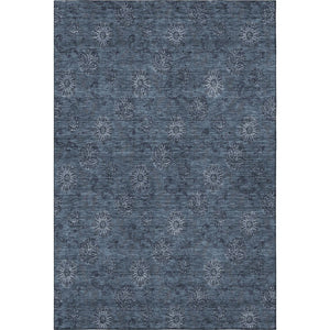 HomeRoots 10' Blue and Ivory Floral Washable Area Rug – Durable, UV-Protected, Perfect for High-Traffic Spaces! 665308