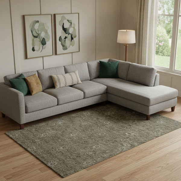 HomeRoots 9' X 12' Floral Area Rug - Brown & Beige, Washable, UV Protected, Stain Resistant for Busy Homes 665313