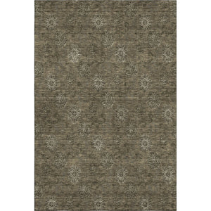 HomeRoots 10' Brown and Beige Floral Washable Area Rug - Durable, UV-Protected, Ideal for High-Traffic Homes 665314