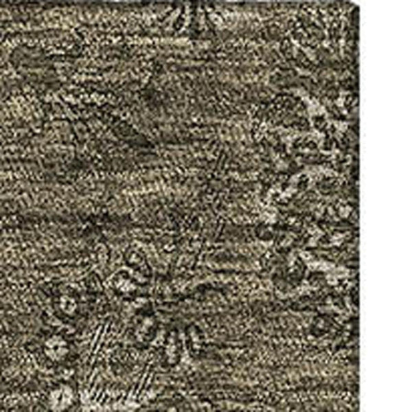 HomeRoots 10' Brown and Beige Floral Washable Area Rug - Durable, UV-Protected, Ideal for High-Traffic Homes 665314
