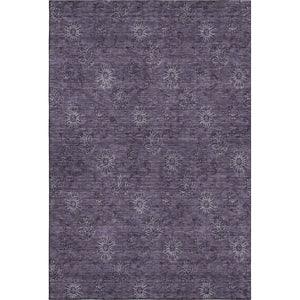 HomeRoots 9' X 12' Eggplant Floral Area Rug - Washable, UV Protected, Durable & Pet-Friendly for Stylish Homes 665319