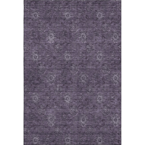 HomeRoots 9' X 12' Eggplant Floral Area Rug - Washable, UV Protected, Durable & Pet-Friendly for Stylish Homes 665319