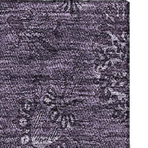 HomeRoots 9' X 12' Eggplant Floral Area Rug - Washable, UV Protected, Durable & Pet-Friendly for Stylish Homes 665319