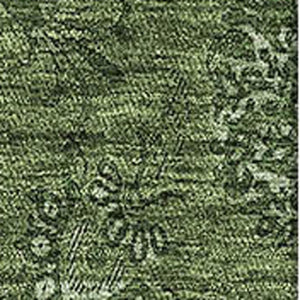 HomeRoots 5' Olive Green & Ivory Floral Washable Area Rug - UV Protected, Stain Resistant for High-Traffic Spaces 665328