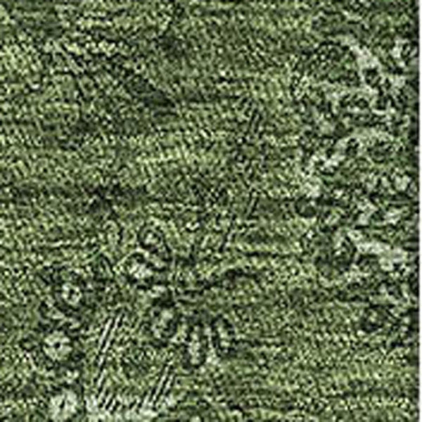 HomeRoots 5' Olive Green & Ivory Floral Washable Area Rug - UV Protected, Stain Resistant for High-Traffic Spaces 665328