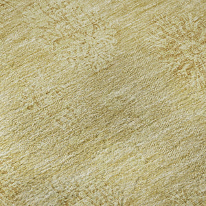 HomeRoots 5' X 8' Gold and Ivory Floral Area Rug - Washable, Stain Resistant, UV Protected for Everyday Elegance 665334