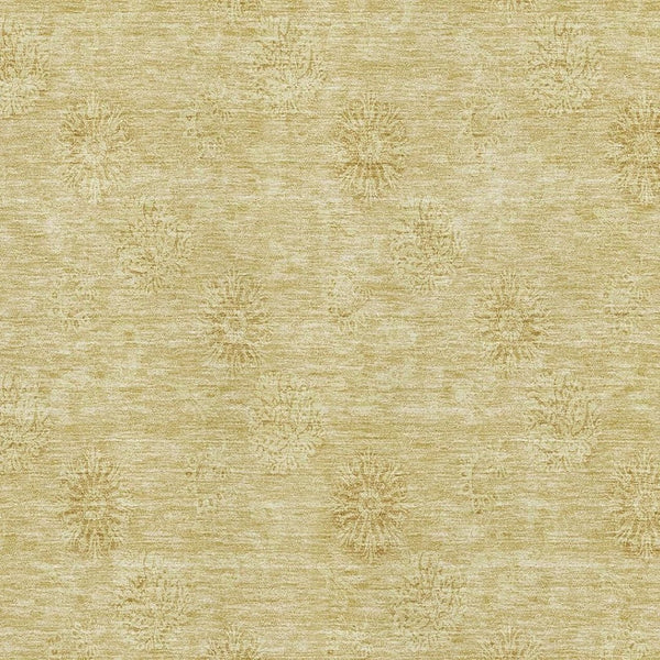 HomeRoots 8' X 10' Gold And Ivory Floral Washable Area Rug - Kid & Pet Friendly, UV Protected, Easy Care! 665336