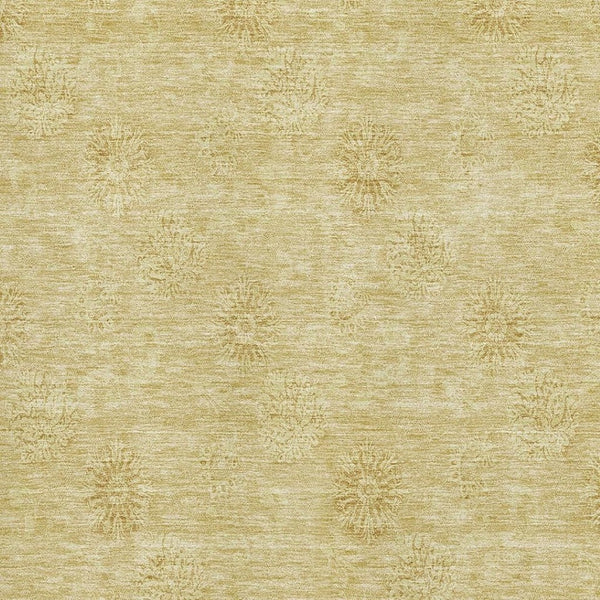 HomeRoots 9' X 12' Gold and Ivory Floral Area Rug - Durable, Washable, UV-Protected for Busy Homes & Style 665337