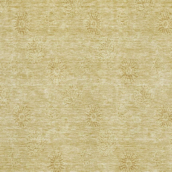 HomeRoots 9' X 12' Gold and Ivory Floral Area Rug - Durable, Washable, UV-Protected for Busy Homes & Style 665337