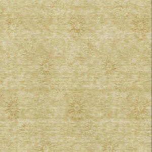 HomeRoots 10' Gold and Ivory Floral Washable Area Rug - Durable, Stain-Resistant, UV Protected for Any Room 665338