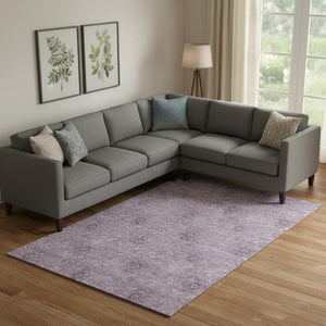 HomeRoots 9' X 12' Elegant Floral Area Rug in Plum & Ivory – Stain-Resistant, UV Protected, Family-Friendly Design 665355