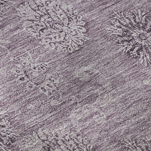 HomeRoots 9' X 12' Elegant Floral Area Rug in Plum & Ivory – Stain-Resistant, UV Protected, Family-Friendly Design 665355
