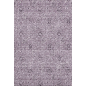 HomeRoots 10' X 14' Floral Area Rug in Plum & Ivory - Washable, UV-Protected, Durable for Busy Homes! 665356
