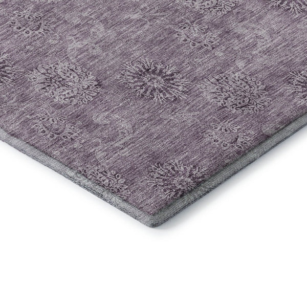 HomeRoots 10' X 14' Floral Area Rug in Plum & Ivory - Washable, UV-Protected, Durable for Busy Homes! 665356