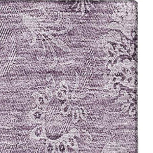 HomeRoots 10' X 14' Floral Area Rug in Plum & Ivory - Washable, UV-Protected, Durable for Busy Homes! 665356
