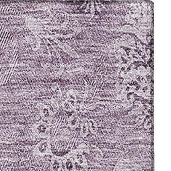 HomeRoots 10' X 14' Floral Area Rug in Plum & Ivory - Washable, UV-Protected, Durable for Busy Homes! 665356