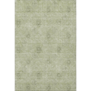 HomeRoots 10' X 14' Sage and Ivory Floral Rug - Washable, UV-Protected, Perfect for High-Traffic Areas! 665362