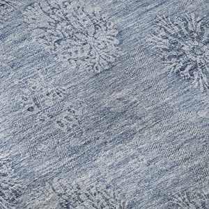 HomeRoots 9' X 12' Sky Blue Floral Area Rug - Washable, UV Protected, Durable, Perfect for Homes with Kids & Pets 665367