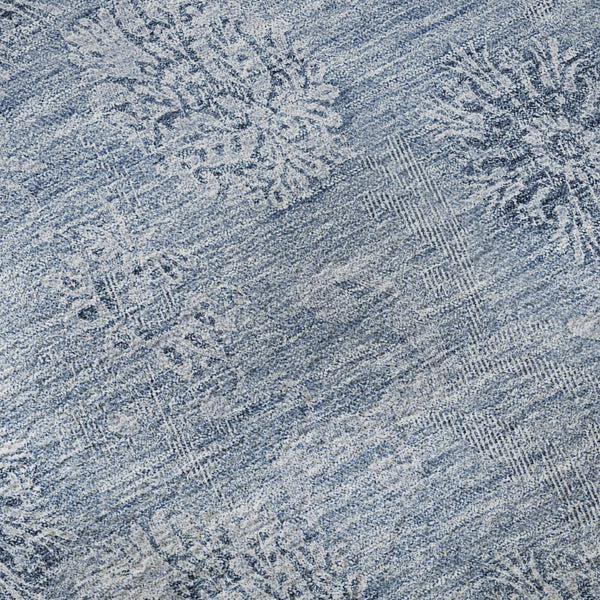 HomeRoots 9' X 12' Sky Blue Floral Area Rug - Washable, UV Protected, Durable, Perfect for Homes with Kids & Pets 665367