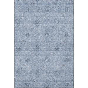HomeRoots 10' Sky Blue & Ivory Floral Washable Area Rug – Durable, UV-Protected, Perfect for Family Living Spaces 665368