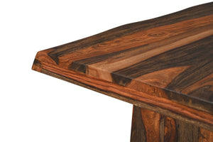 HomeRoots Nine Piece Solid Wood Dining Set with 8 Chairs & Bench - Timeless Brown Elegance for Gatherings 665379