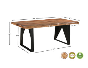 HomeRoots Seven Piece Solid Wood Dining Set with Six Stylish Chairs & Bench - Mid-Century Charm & Durability 665380