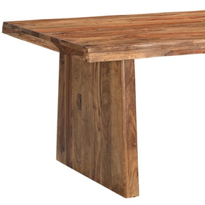 HomeRoots Seven Piece Solid Wood Dining Set with Six Ladder-Back Chairs & Bench for Elegant Dining Experience 665381