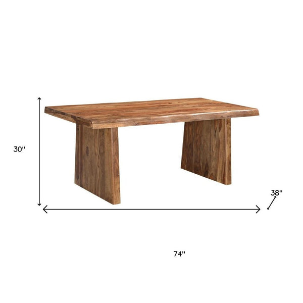HomeRoots Seven Piece Solid Wood Dining Set with Six Ladder-Back Chairs & Bench for Elegant Dining Experience 665381