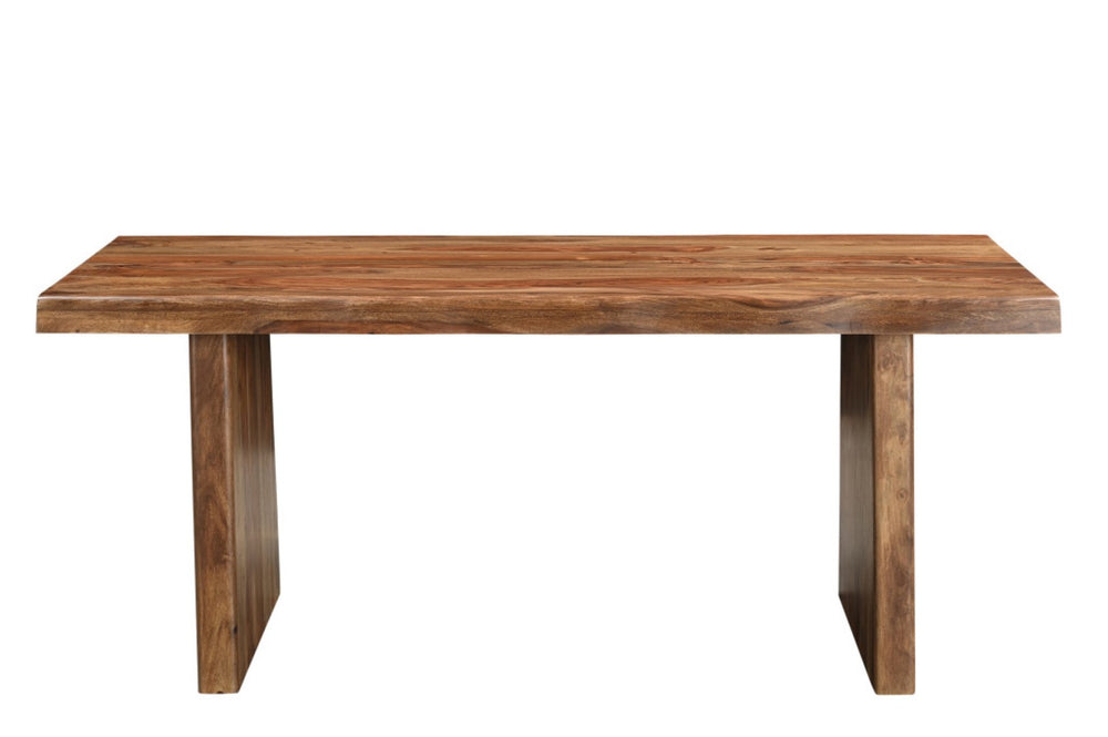 HomeRoots Seven Piece Solid Wood Dining Set with Six Ladder-Back Chairs & Bench for Elegant Dining Experience 665381