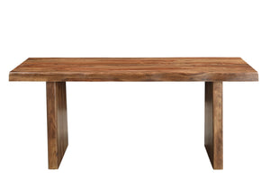 HomeRoots Seven Piece Solid Wood Dining Set with Six Ladder-Back Chairs & Bench for Elegant Dining Experience 665381