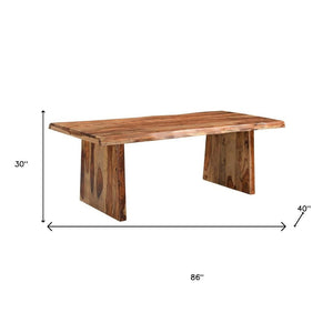 HomeRoots Nine-Piece Brown Solid Wood Dining Set - Durable Table, 8 Ladder-Back Chairs & 1 Bench for Gatherings 665382