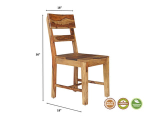 HomeRoots Nine-Piece Brown Solid Wood Dining Set - Durable Table, 8 Ladder-Back Chairs & 1 Bench for Gatherings 665382