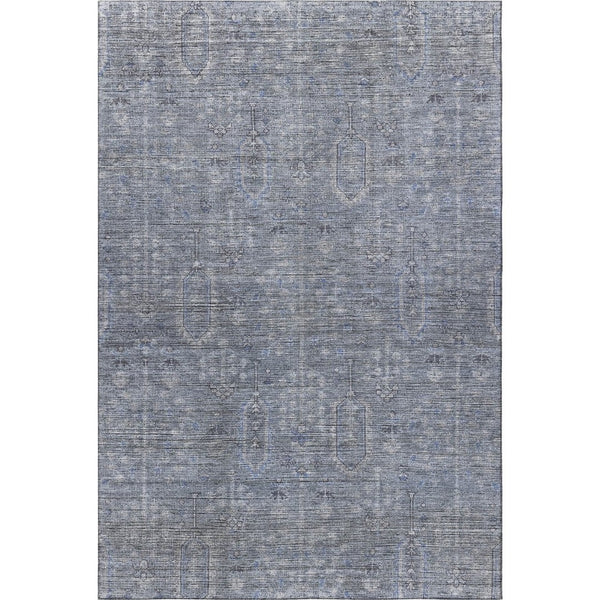 HomeRoots 5' X 8' Southwestern Washable Area Rug - Durable, UV-Protected, Stylish Blue & Gray for Homes 665387