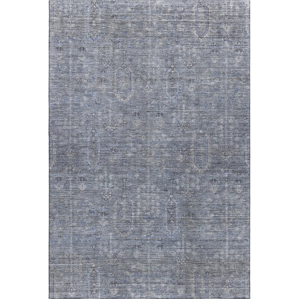HomeRoots 9' X 12' Blue and Gray Southwestern Washable Area Rug - Durable, UV Protected, Stylish for Any Space 665390
