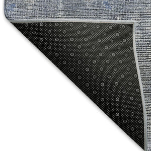 HomeRoots 9' X 12' Blue and Gray Southwestern Washable Area Rug - Durable, UV Protected, Stylish for Any Space 665390