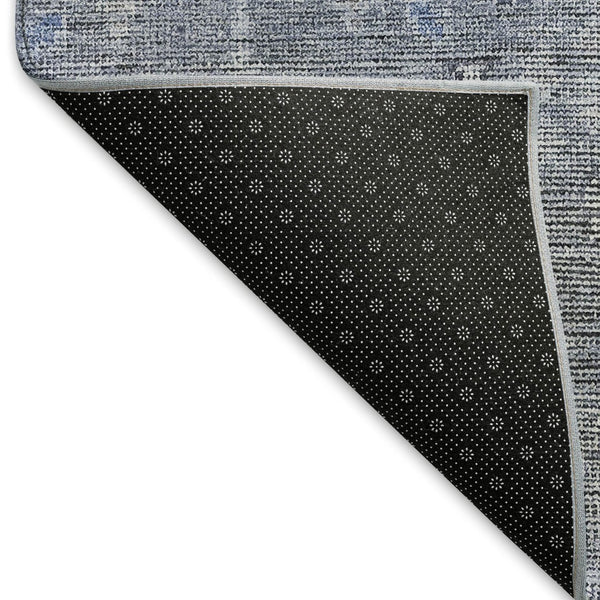 HomeRoots 9' X 12' Blue and Gray Southwestern Washable Area Rug - Durable, UV Protected, Stylish for Any Space 665390