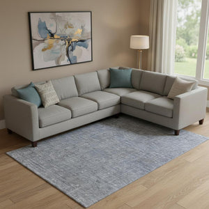 HomeRoots 10' Southwestern Blue and Gray Washable Area Rug – UV Protected, Stain Resistant, Perfect for High Traffic Spaces 665391